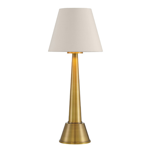 Currey and Company Saunter Brass LED Table Lamp with Empire Shade