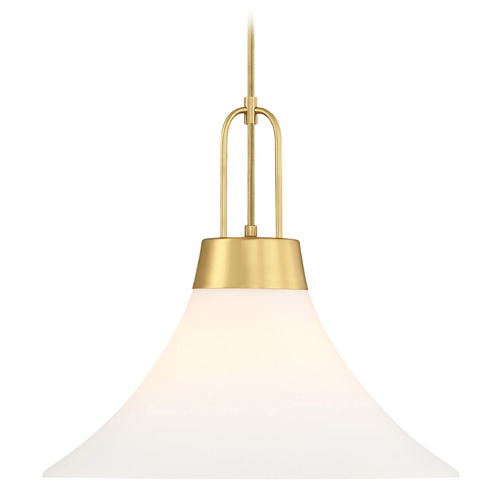 Designers Fountain Evergreen Oasis Brushed Gold Pendant Light with Bell Shade