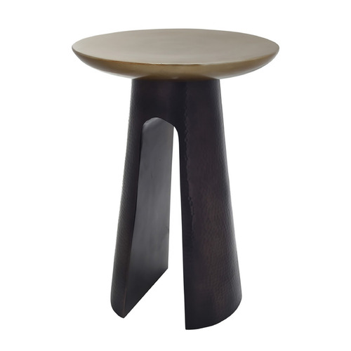 Currey & Company Pince Black Brass Aluminum End Table
