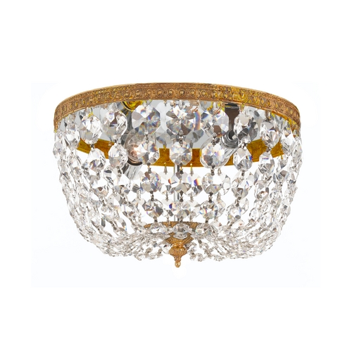 Crystorama Lighting Crystal Flushmount Light in Olde Brass Finish 710-OB-CL-S