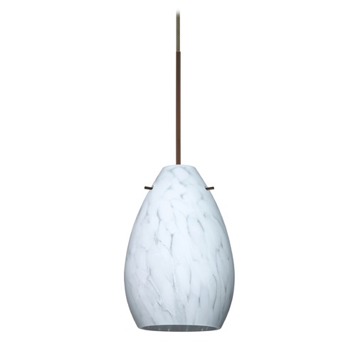 Besa Lighting Pera Bronze Mini-Pendant Light with Oblong Shade