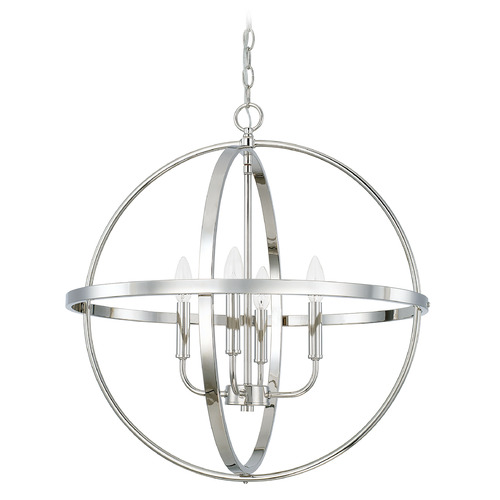 HomePlace by Capital Lighting Hartwell 23-Inch Orb Pendant in Polished Nickel by HomePlace by Capital Lighting 317542PN