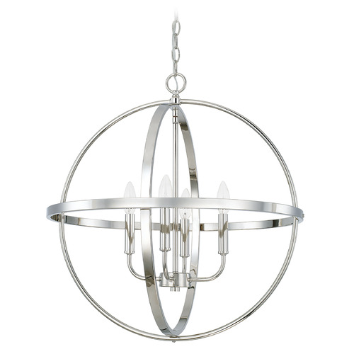 Hartwell 23-Inch Orb Pendant in Polished Nickel by HomePlace by Capital Lighting