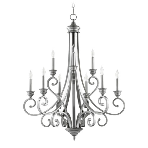 Quorum Lighting Bryant Classic Nickel Chandelier by Quorum Lighting 6054-9-64