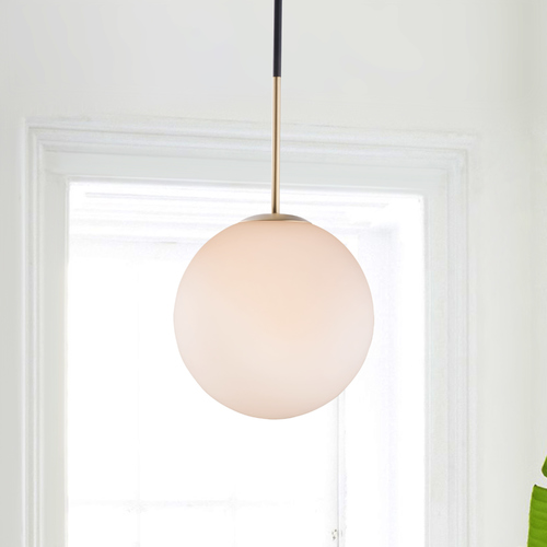 Maxim Lighting Maxim Lighting Vesper Satin Brass / Black Pendant Light with Globe Shade 26034SWSBRBK