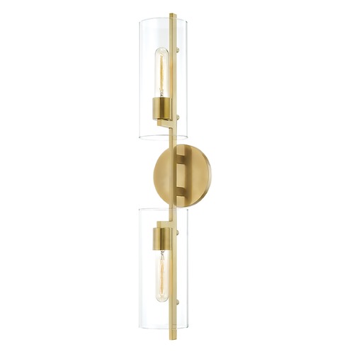 Mitzi by Hudson Valley Mitzi By Hudson Valley Ariel Aged Brass Sconce H326102-AGB