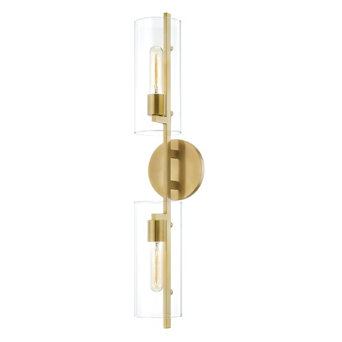 Ariel Aged Brass Sconce by Mitzi by Hudson Valley