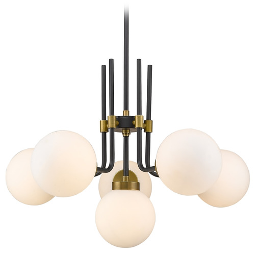 Z-Lite Parsons Matte Black & Olde Brass Chandelier by Z-Lite 477-6MB-OBR