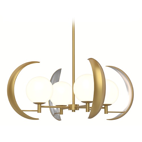 Celeste 30-Inch Vintage Brass Chandelier by Alora Lighting