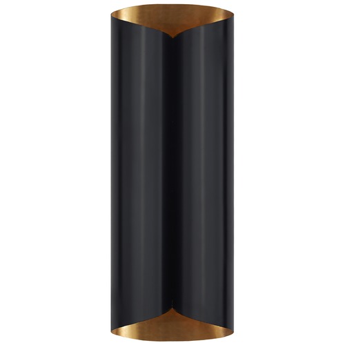 Visual Comfort Signature Collection Aerin Selfoss Large Sconce in Black & Antique Brass by Visual Comfort Signature ARN2037BLKHAB