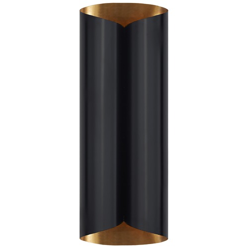 Aerin Selfoss Large Sconce in Black & Antique Brass by Visual Comfort Signature