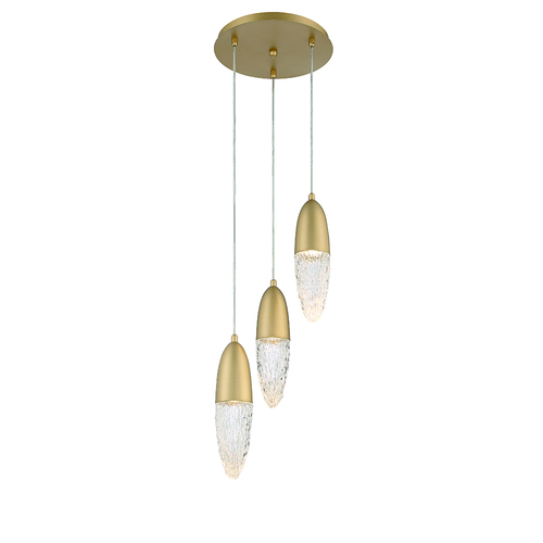 Ecrou 3-Light Chandelier in Satin Gold by Eurofase Lighting