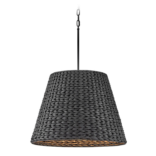 Hinkley Hinkley Seabrook Black LED Pendant Light with Empire Shade 43224BK