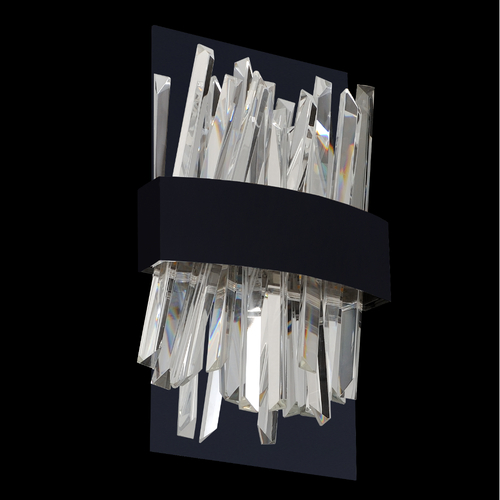 Glacier 12-Inch LED Wall Sconce in Matte Black by Allegri Crystal