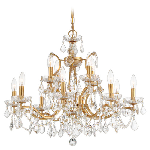 Crystorama Lighting Filmore Antique Gold Crystal Chandelier