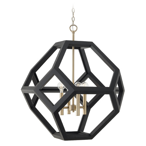 Capital Lighting Capital Lighting Geo Flat Black and Matte Brass Pendant Light 358441KM