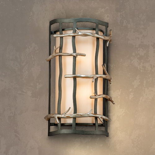 Troy Lighting Adirondack 2-Light Wall Sconce in Graphite & Silver Leaf by Troy Lighting B2882