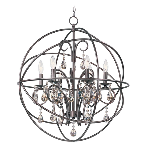 Maxim Lighting Maxim Lighting Orbit Oil Rubbed Bronze Pendant Light with Globe Shade 25144OI