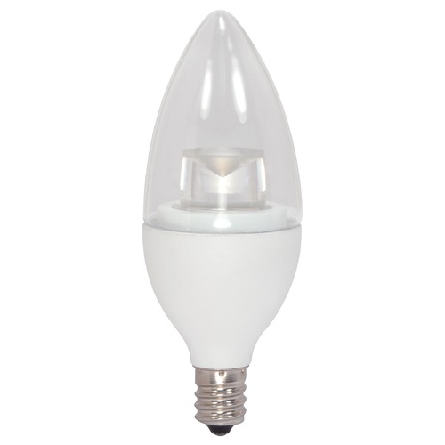 Satco Lighting 3.5W LED Candle 3000K 300 Lumens Candelabra Base 120V Dimmable by Satco Lighting S28574