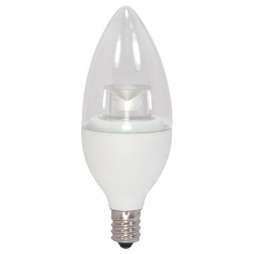 3.5W LED Candle 3000K 300 Lumens Candelabra Base 120V Dimmable by Satco Lighting