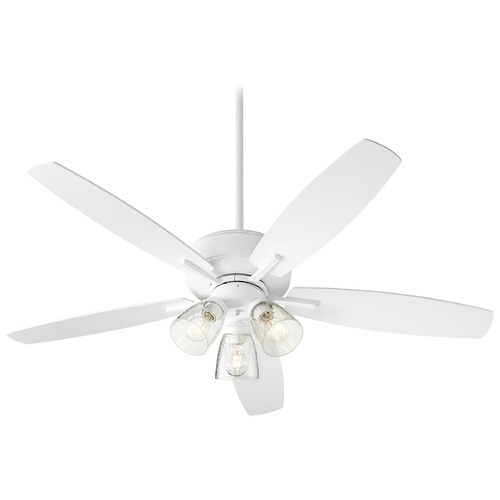 Breeze Studio White LED Ceiling Fan with Light by Quorum Lighting