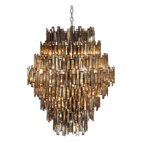 Vienna 40-Inch Chandelier in Chrome & Amber by Eurofase Lighting