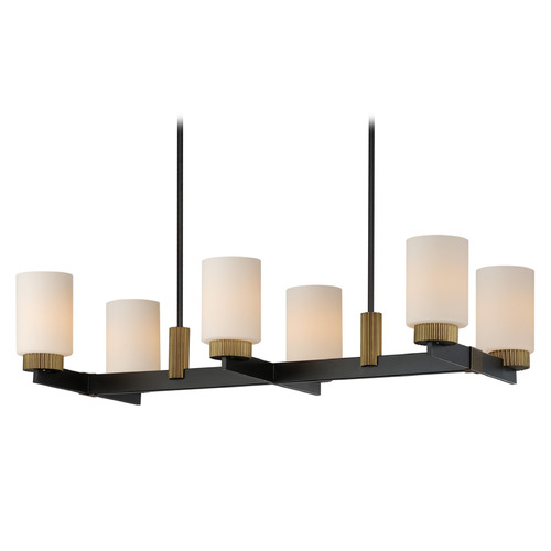 Maxim Lighting Ruffles Black & Antique Brass Linear Light by Maxim Lighting 32656SWBKAB