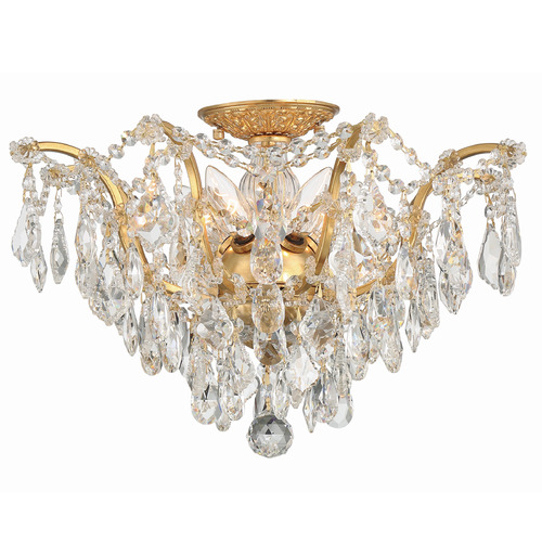 Crystorama Lighting Filmore Antique Gold Flushmount Light