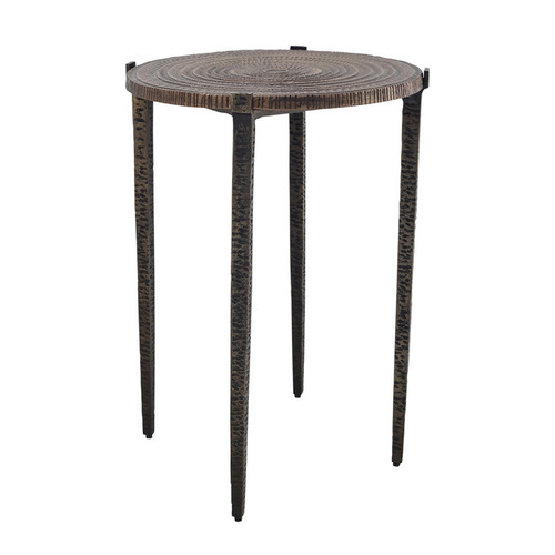 Currey & Company Unity Round Bronze Aluminum Accent Table