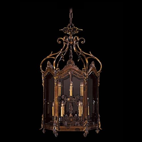 Pendant with Clear Glass in Oxide Brass by Metropolitan Lighting