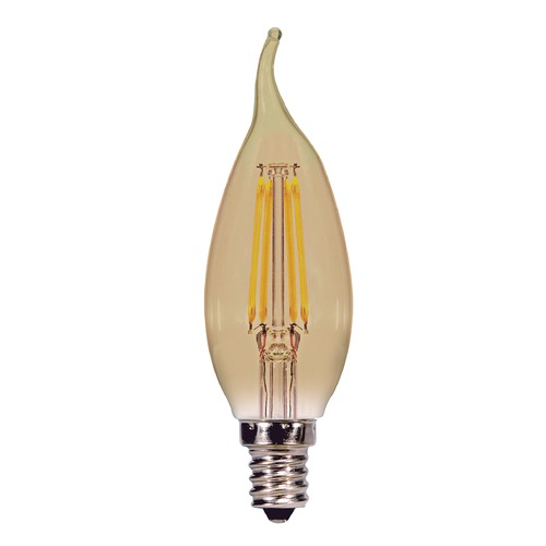 Carbon Filament LED Candelabra Flame Light Bulb by Satco Lighting