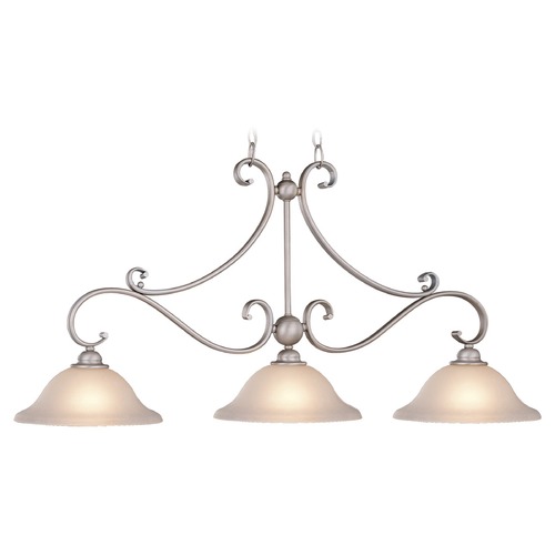 Frosted Seeded Glass Linear Light Brushed Nickel by Vaxcel Lighting