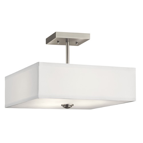Modern Semi-Flush Mount Light Brushed Nickel Shailene by Kichler Lighting