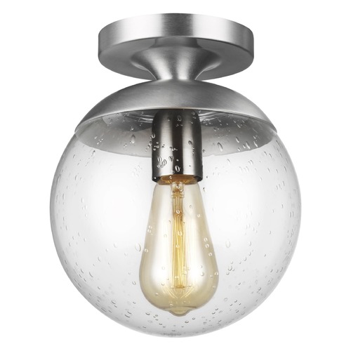 Leo Hanging Globe Satin Aluminum Semi-Flush Mount by Visual Comfort Studio