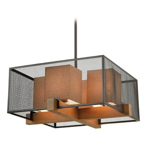 Elk Lighting Elk Lighting Crossbeam Oil Rubbed Bronze, Medium Oak Chandelier 33345/4