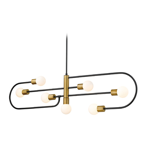 Z-Lite Neutra Matte Black & Foundry Brass Linear Light by Z-Lite 621-7L-MB-FB