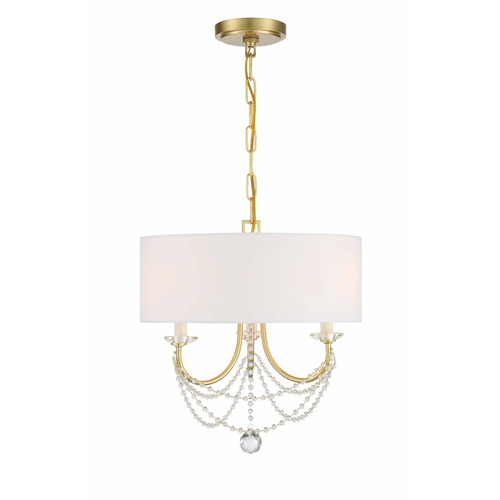 Delilah 15.75-Inch Chandelier in Aged Brass by Crystorama Lighting