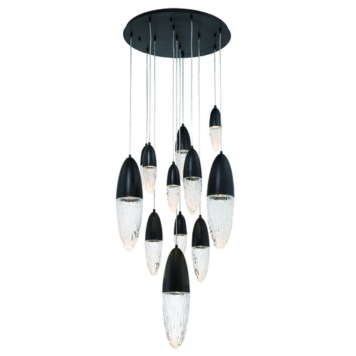 Ecrou 12-Light Chandelier in Matte Black by Eurofase Lighting