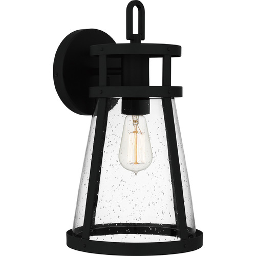 Barber Matte Black Outdoor Wall Light by Quoizel Lighting