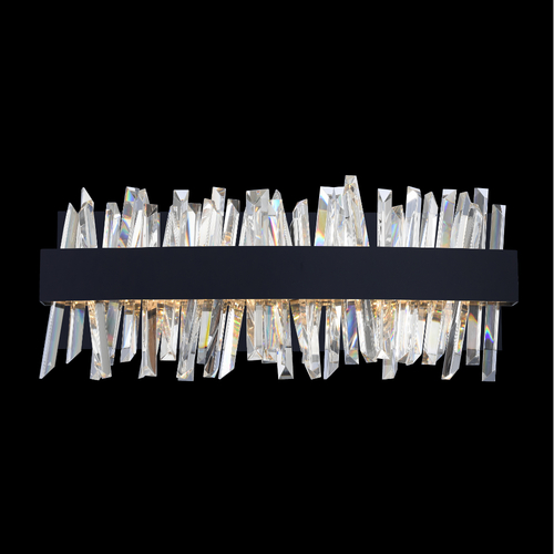 Glacier 18-Inch LED Bath Light in Matte Black by Allegri Crystal