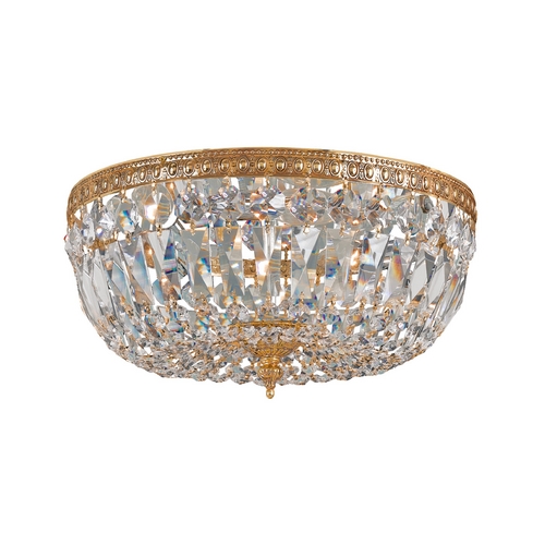 Crystorama Lighting Richmond Crystal Flush Mount in Olde Brass by Crystorama Lighting 712-OB-CL-S