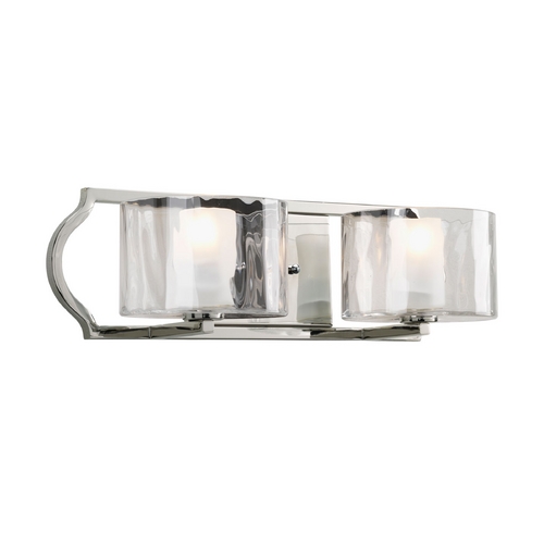 Progress Lighting Caress Bathroom Light in Polished Nickel by Progress Lighting P3076-104WB