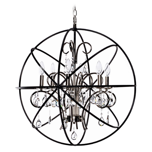 Maxim Lighting Maxim Lighting Orbit Anthracite and Polished Nickel Pendant Light with Globe Shade 25144ARPN