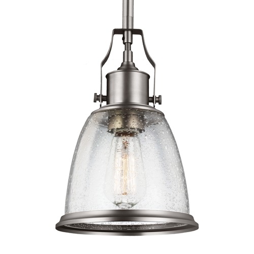 Generation Lighting Hobson Pendant in Satin Nickel by Generation Lighting P1354SN