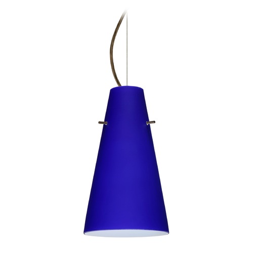 Besa Lighting Cierro Bronze LED Mini-Pendant Light with Conical Shade