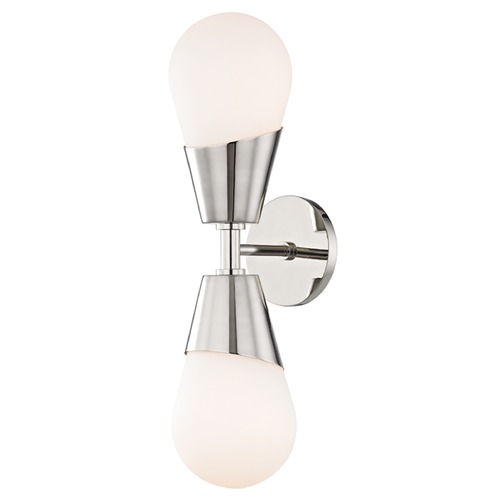 Mitzi by Hudson Valley Cora Polished Nickel Sconce by Mitzi by Hudson Valley H101102-PN