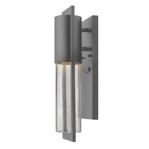 Seeded Glass LED Outdoor Wall Light Hematite by Hinkley Lighting