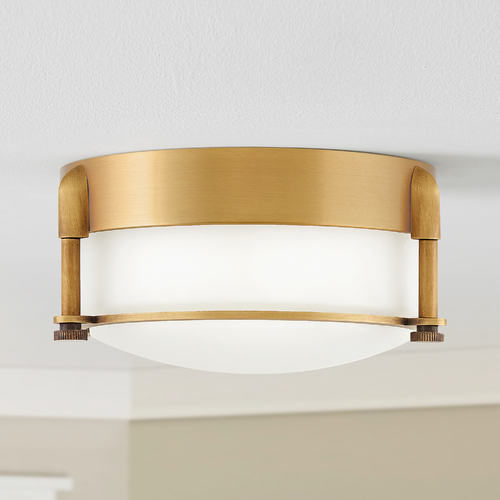 Hinkley Colbin 7-Inch Heritage Brass LED Flush Mount 3000K by Hinkley Lighting 3230HB