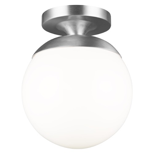 Generation Lighting Leo - Hanging Globe Satin Aluminum Semi-Flushmount Light 7518-04