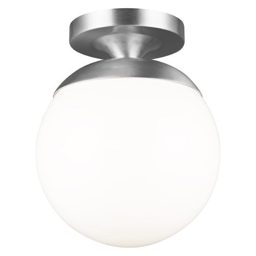 Leo Hanging Globe Satin Aluminum Semi-Flush Mount by Visual Comfort Studio